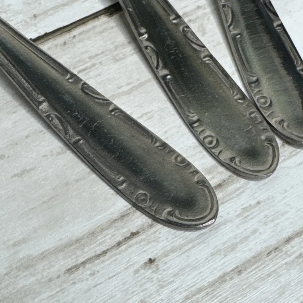 Vintage Inox P Wings Stainless Steel Coffee/Tea Small Spoons Lot Of 4